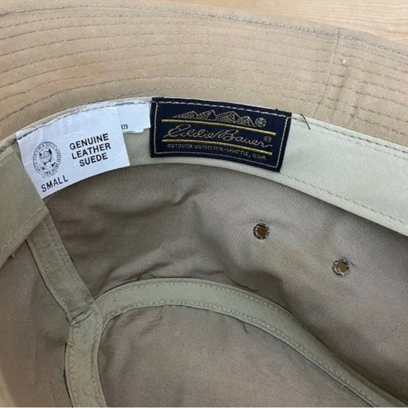 EDDIE BAUER VINTAGE tan union made genuine SUEDE hat - Picture 6 of 7